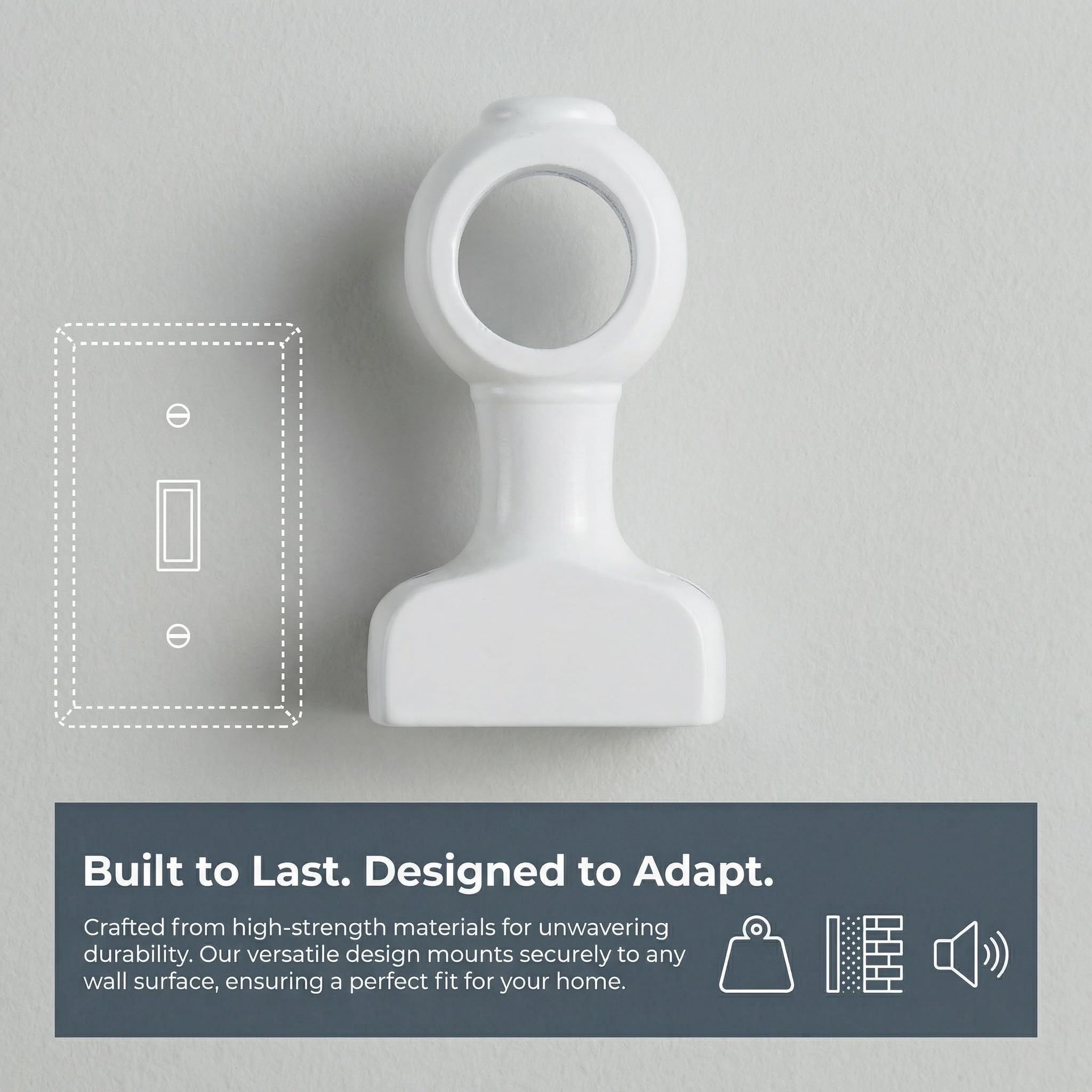 GALPADA 4 Pezzi Supporto Bastone e Stabilità Migliorata Design Decorativo in Legno Bianco per Tende Confezione per Arredamento Casa e Ufficio