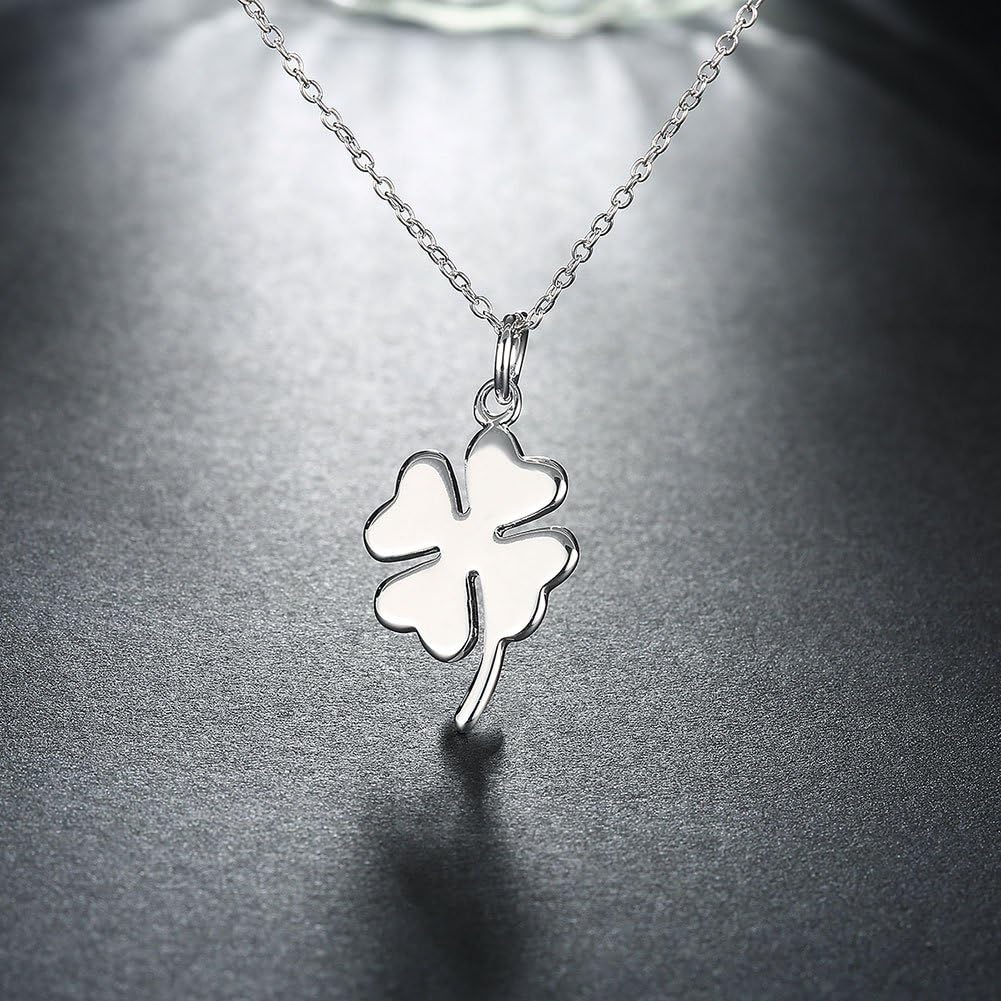 Cutesmile Fashion Jewelry 925 Sterling Silver Lucky Four Leaf Clover Pendant Necklace, 18" - Image 5