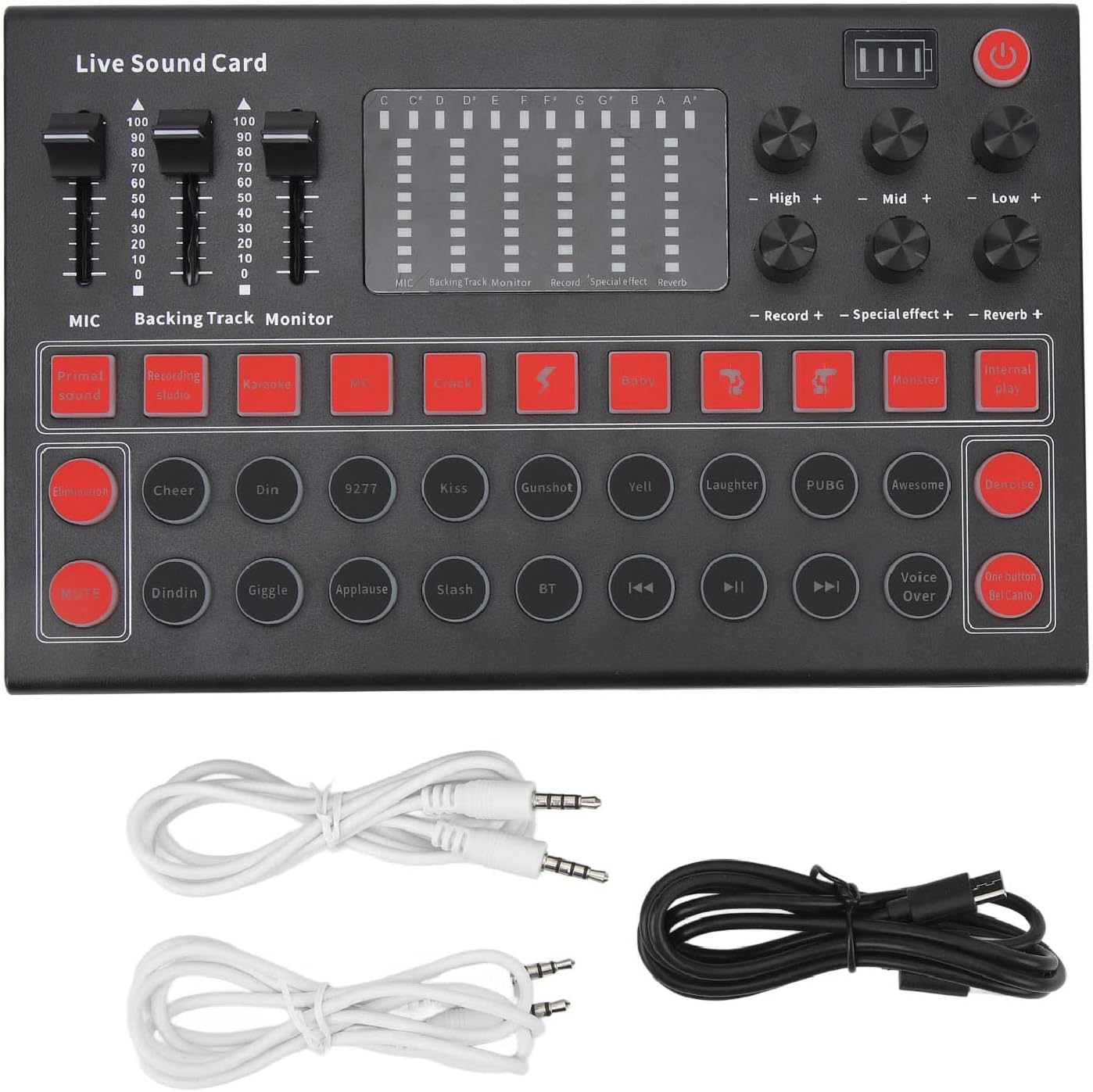 LIZEALUCKY Portable Voice Changer Electronic Tone Regulation Live Sound Card for Mobile Phone PC