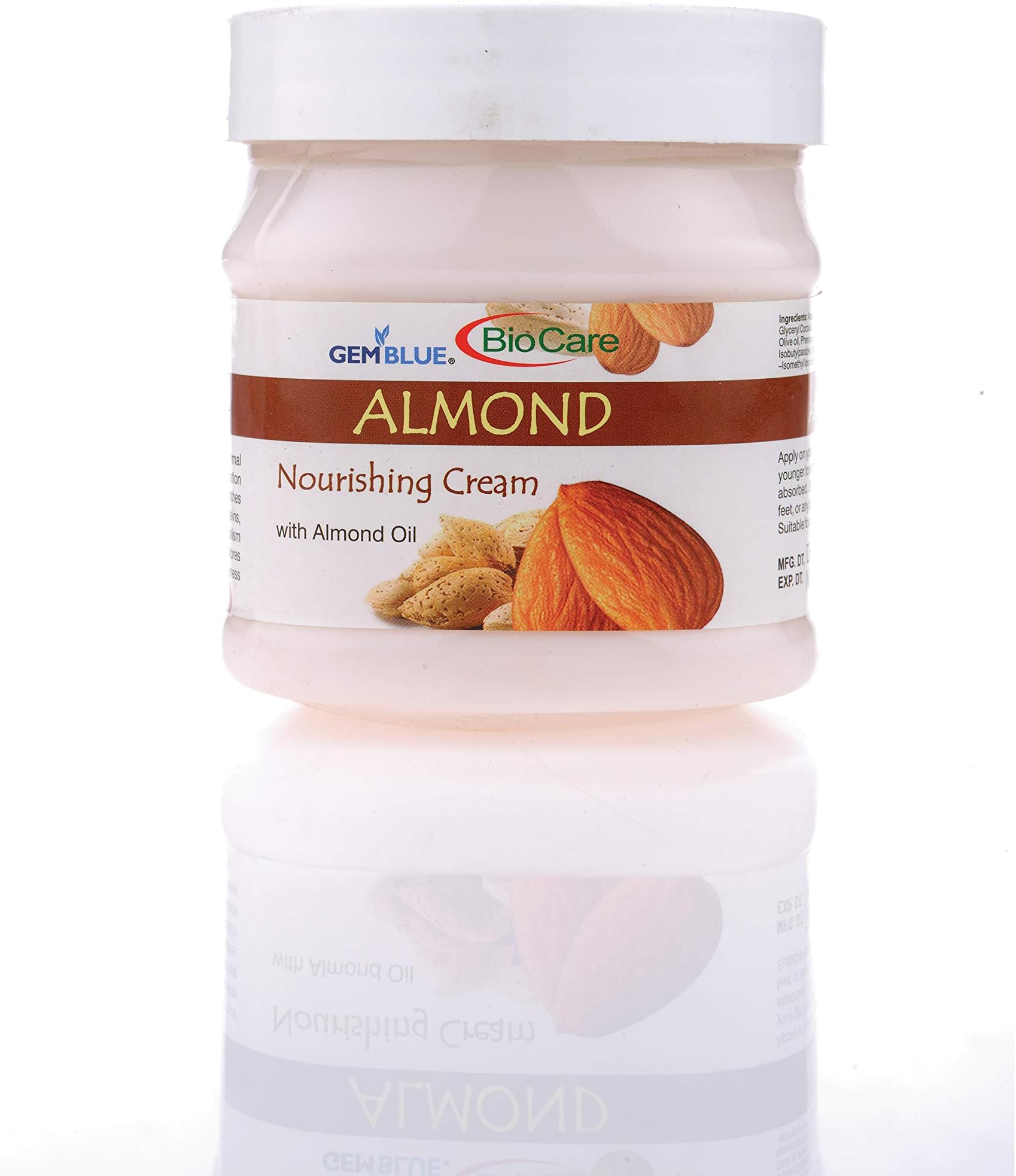 GemBlue BioCare Face & Body Massage Cream – 500ml – Enriched with Natural Extracts – For Glowing & Smooth Skin (500 ml, Almond)