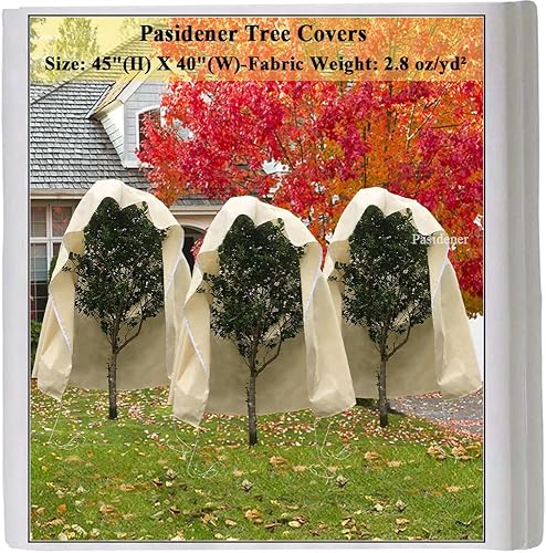 Cubiertas para plantas, protección contra la congelación, 2.8 onzas, 3 paquetes de 45 x 40 pulgadas, cubiertas de árboles de invierno, mantas para