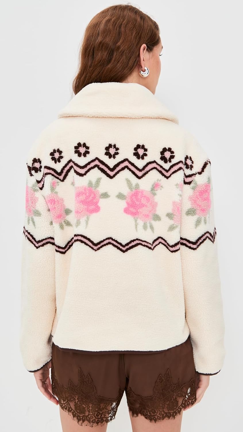 For Love & Lemons Women's Posey Sherpa Pullover - Image 3