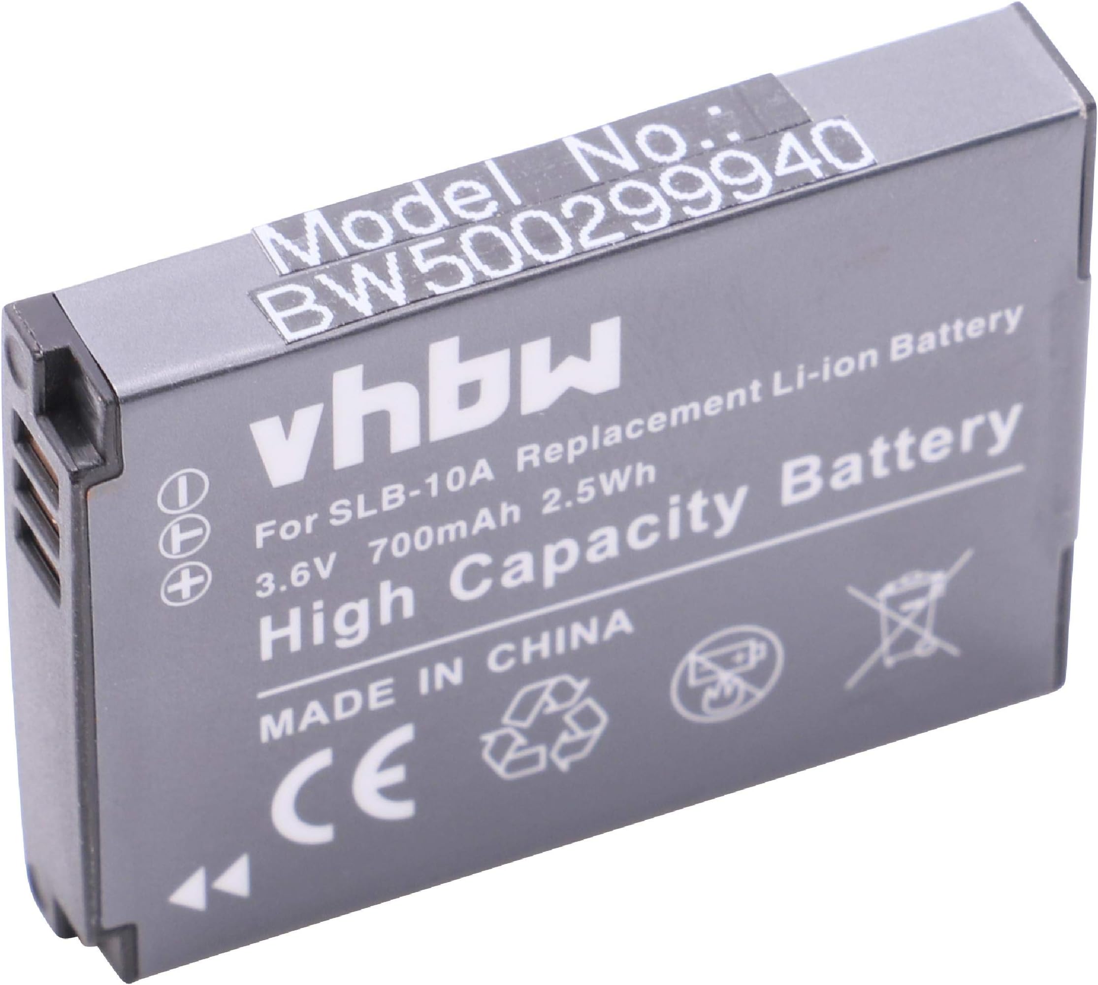 vhbw Li-Ion battery 700mAh for Samsung WB380F as SLB-10A