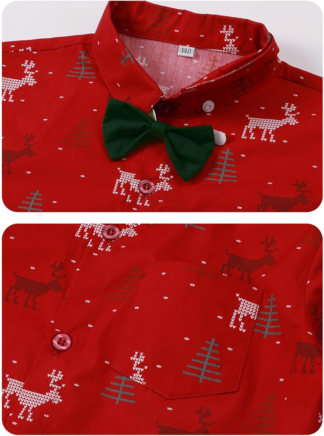 A&J DESIGN Toddler Formal Outfit Boy with Suspender Baby Dress Clothes Kids Set 12 Months-6 Years, Shirt & Pants & Bow Tie - Image 5