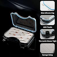 Vista 3 de Goture Caja de pesca con mosca de doble cara impermeable para aparejos (inserto de esponja-11.1 x 8.5 x 2.59 pulgadas)