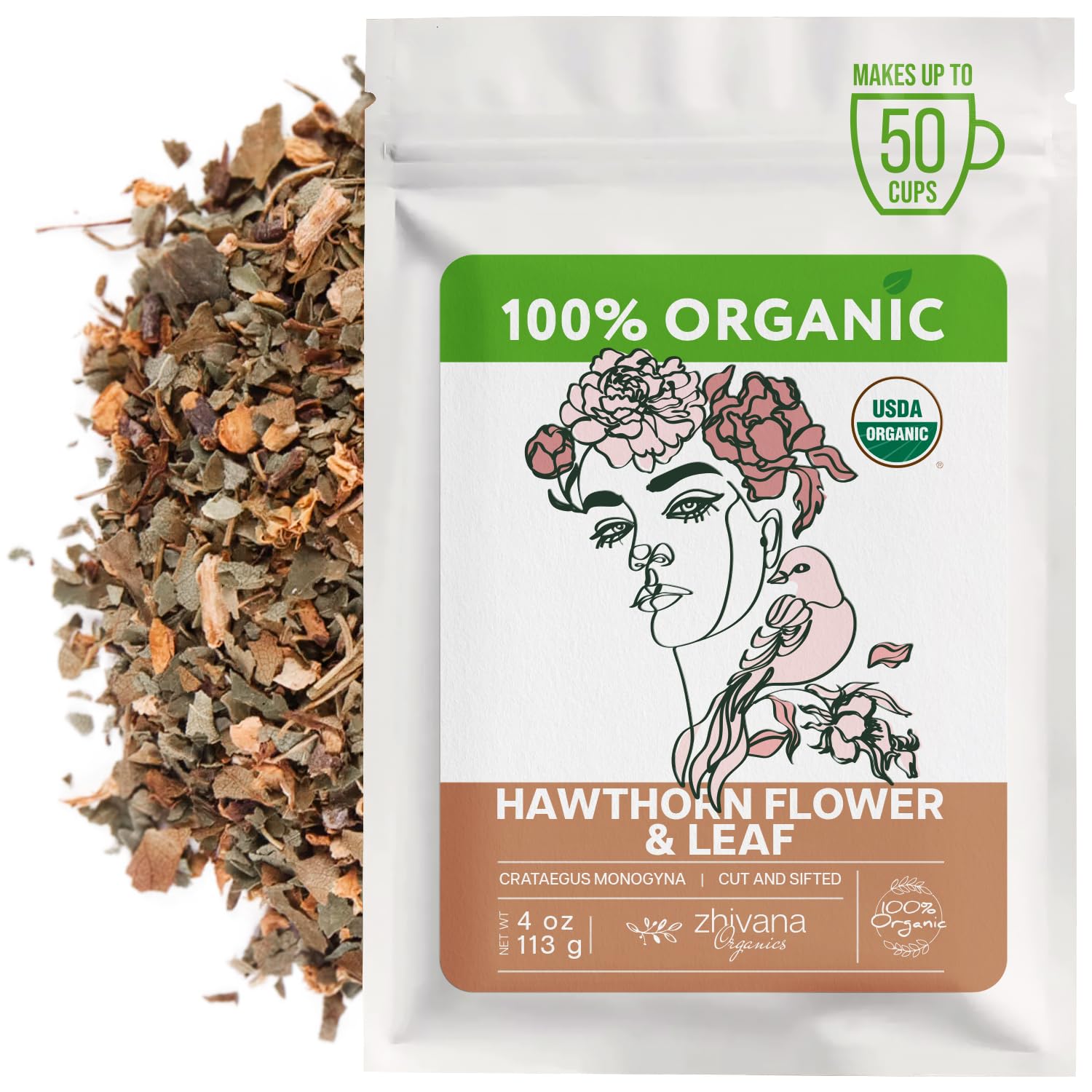 Hawthorn Leaf Tea Organic (4oz.) - Espino Blanco Organico - Loose Hawthorne Tea for Pressure Balance, Cardiovascular Health, Heart Support