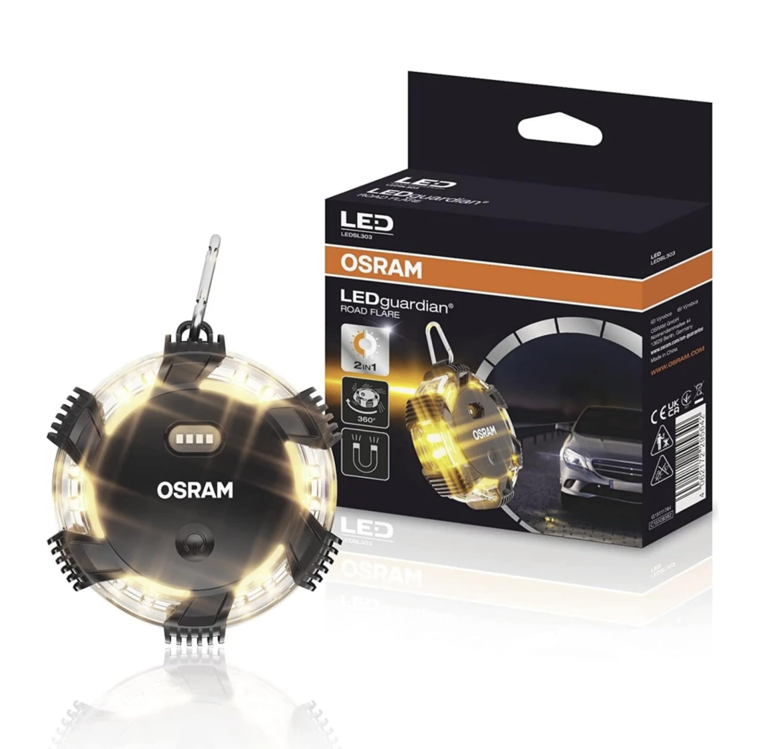 Nuestra LEDguardian ROAD FLARE signal V16 IoT te mantiene visible y a salvo. A partir de enero de 2026 será obligatoria en España. No dejes que te multen. ¡Consíguela ahora! #osram #osramautomotive