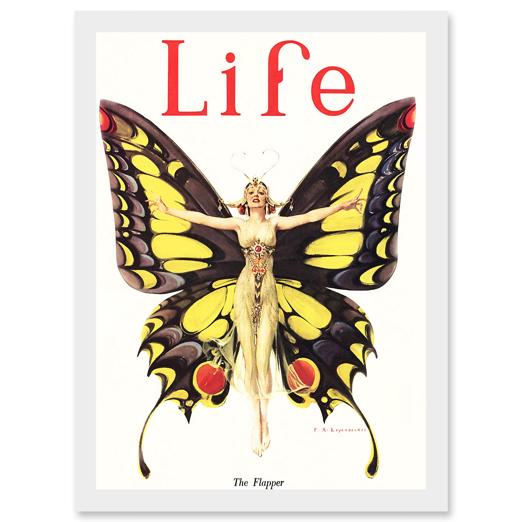 Artery8 Magazine 1922 Life Butterfly Dance Flapper Roaring Twenties A4 Artwork Framed Wall Art Print