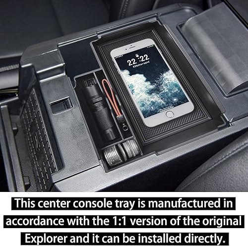 Miniatura 5 de RUNROAD Bandeja organizadora de consola central compatible con Ford Explorer 2026 2025 2024 2023 2022 2021 2020, bandeja para reposabrazos ABS