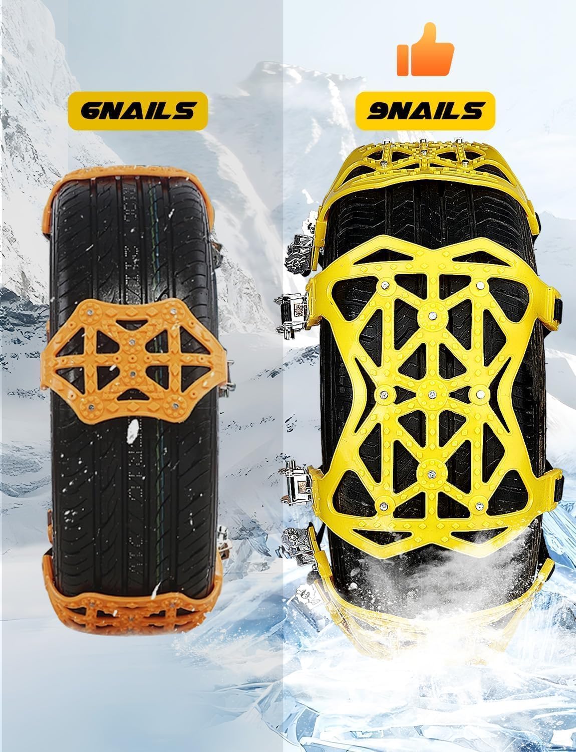 Catene da neve universali per auto 6 pezzi 165-255 mm 6.5"-10" per camion SUV