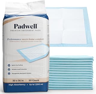 Absorbent Pads, Home Protection Pee Pads, 30 x 36 Inches, 50 Count