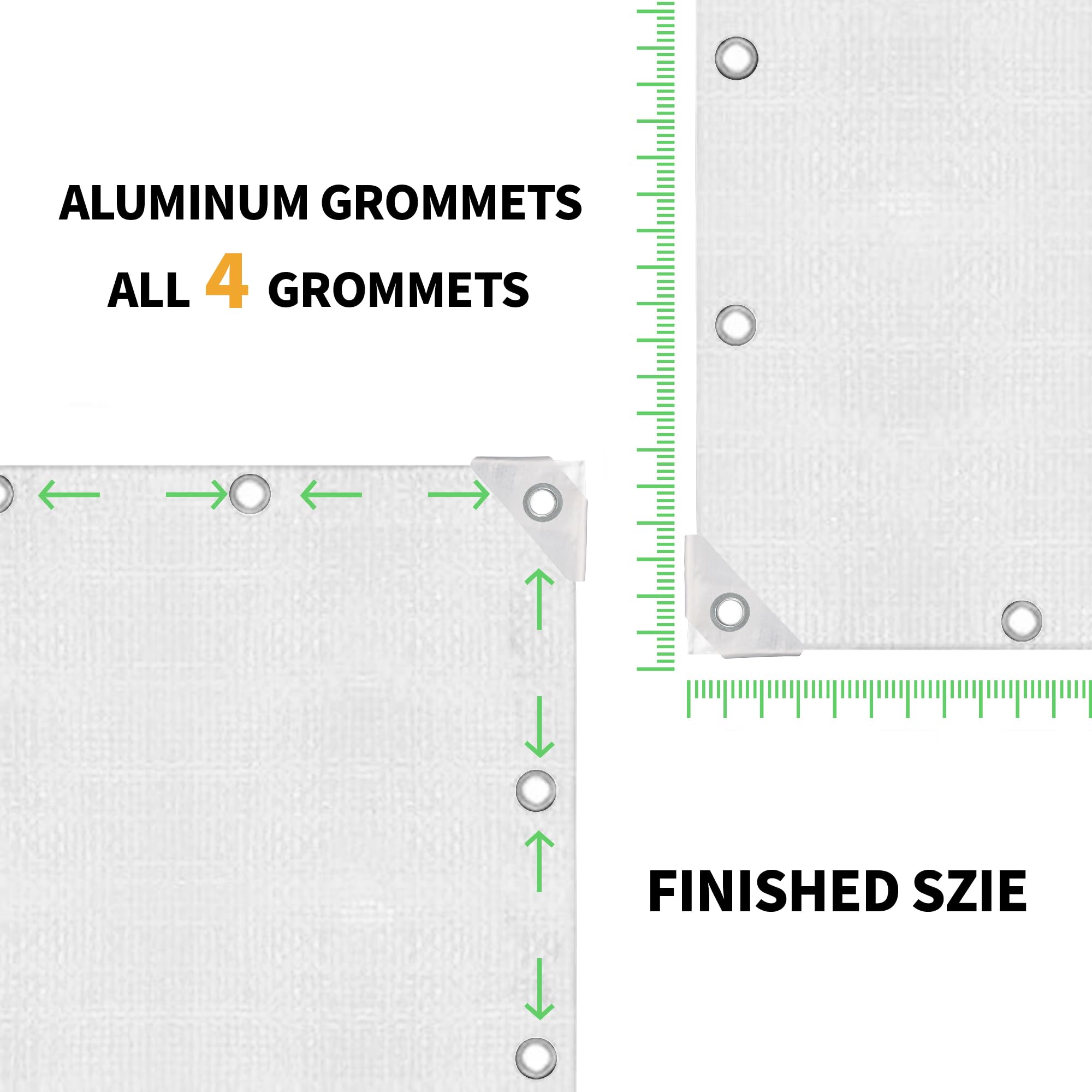 Wasserdichte Abdeckplane TARPAL – 38,1 X 38,1 Cm, 16 Mm Stark, Mit Messingösen (alle 45 Cm), Reißfest, UV-beständig