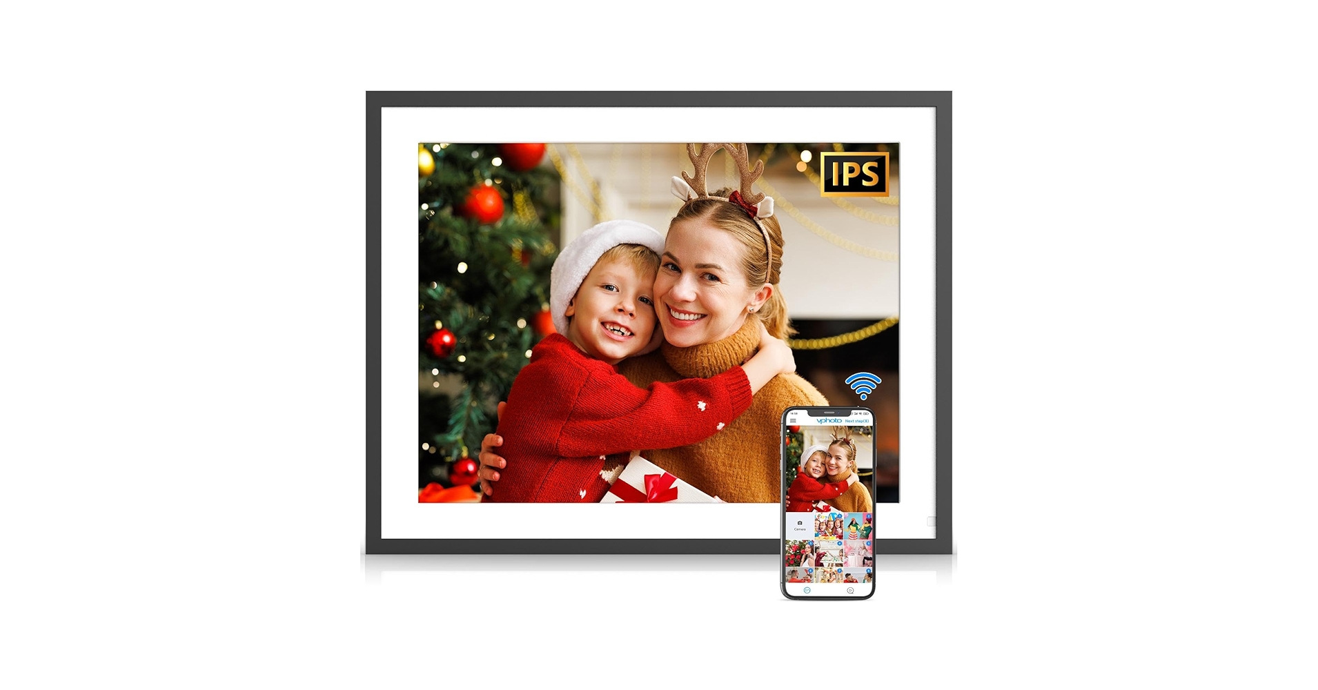 フォトフレーム Social Photo Frame SAIWAN WiFi Digital Picture Frame 10.1