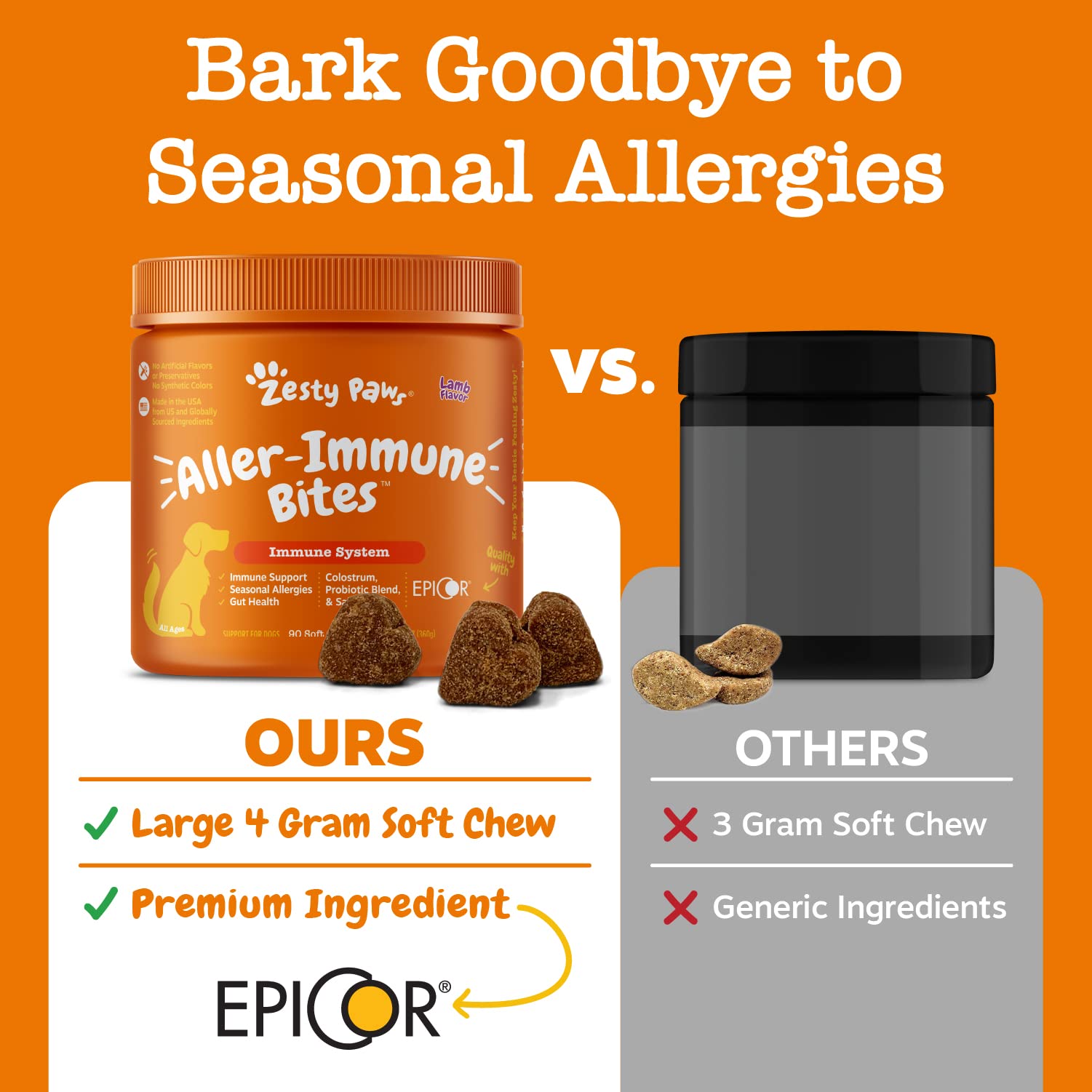 Buy Zesty Paws Allergy Immune Supplement for Dogs Lamb with Omega 3