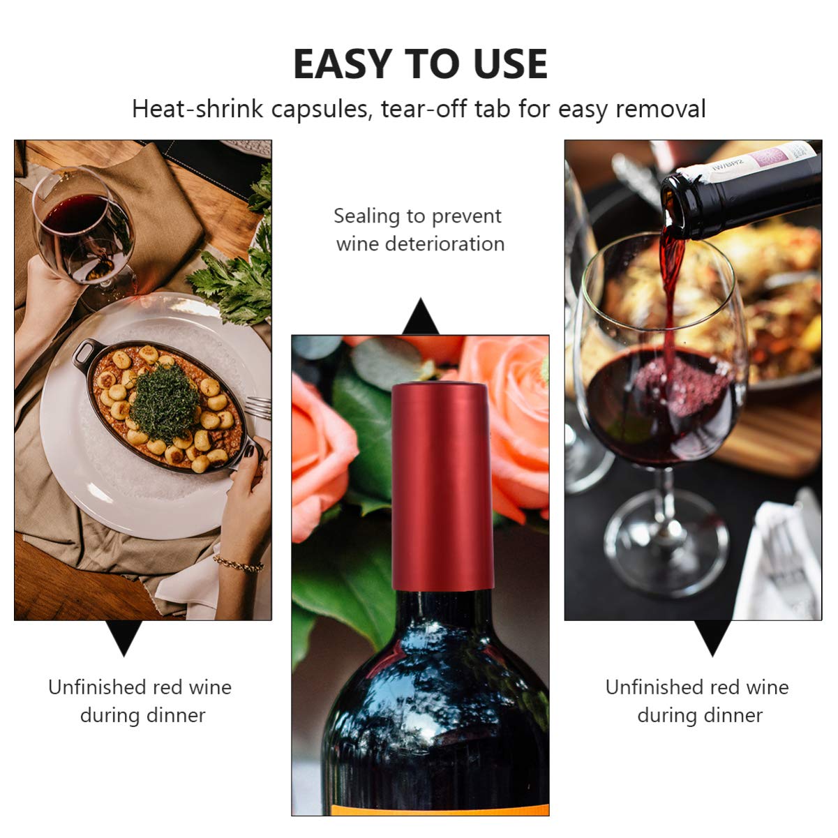 Amazon｜NUOBESTY 100Pcs ワイン ボトル シュリンク カプセル ワイン