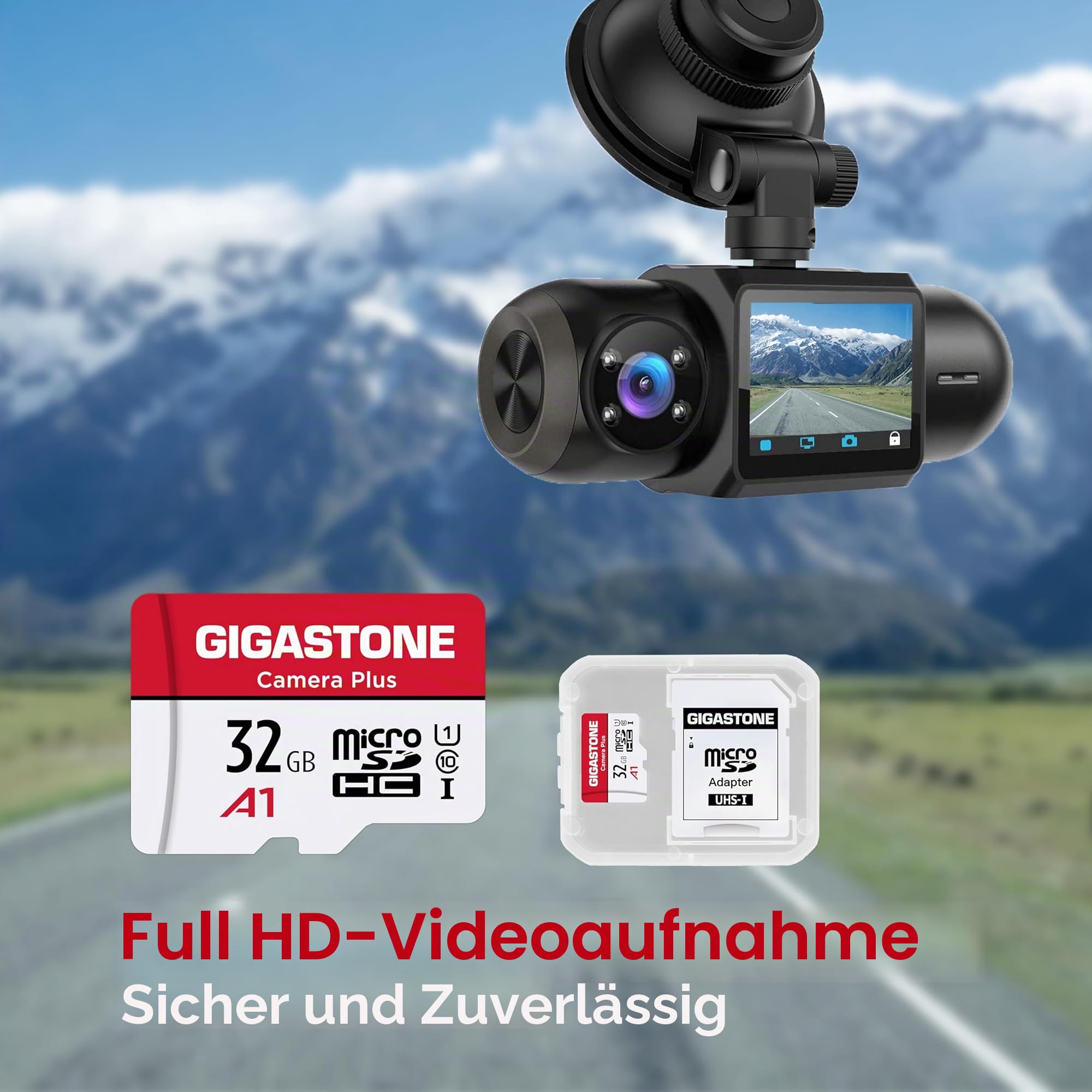 GIGASTONE 32GB MicroSDHC Speicherkarte 5er-Pack + SD Adapter, Kamera Plus, bis zu 90 MB/s, für Action-Kamera Drohne, Tablet, Full HD-Videoaufnahme, A1 U1 Klasse 10 Micro SD Karte UHS-I