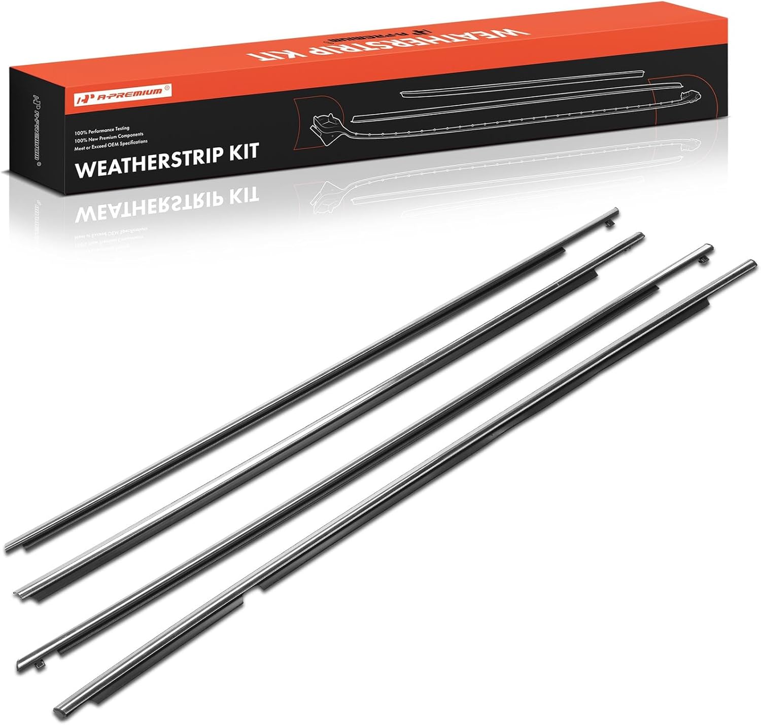 A-Premium 4PCS Window Molding Trim Weather Stripping Kit Compatible with Toyota RAV4 2013 2014 2015 2016 2017 2018, Sport Utility, Replaces# 75710-0R040, 757100R040