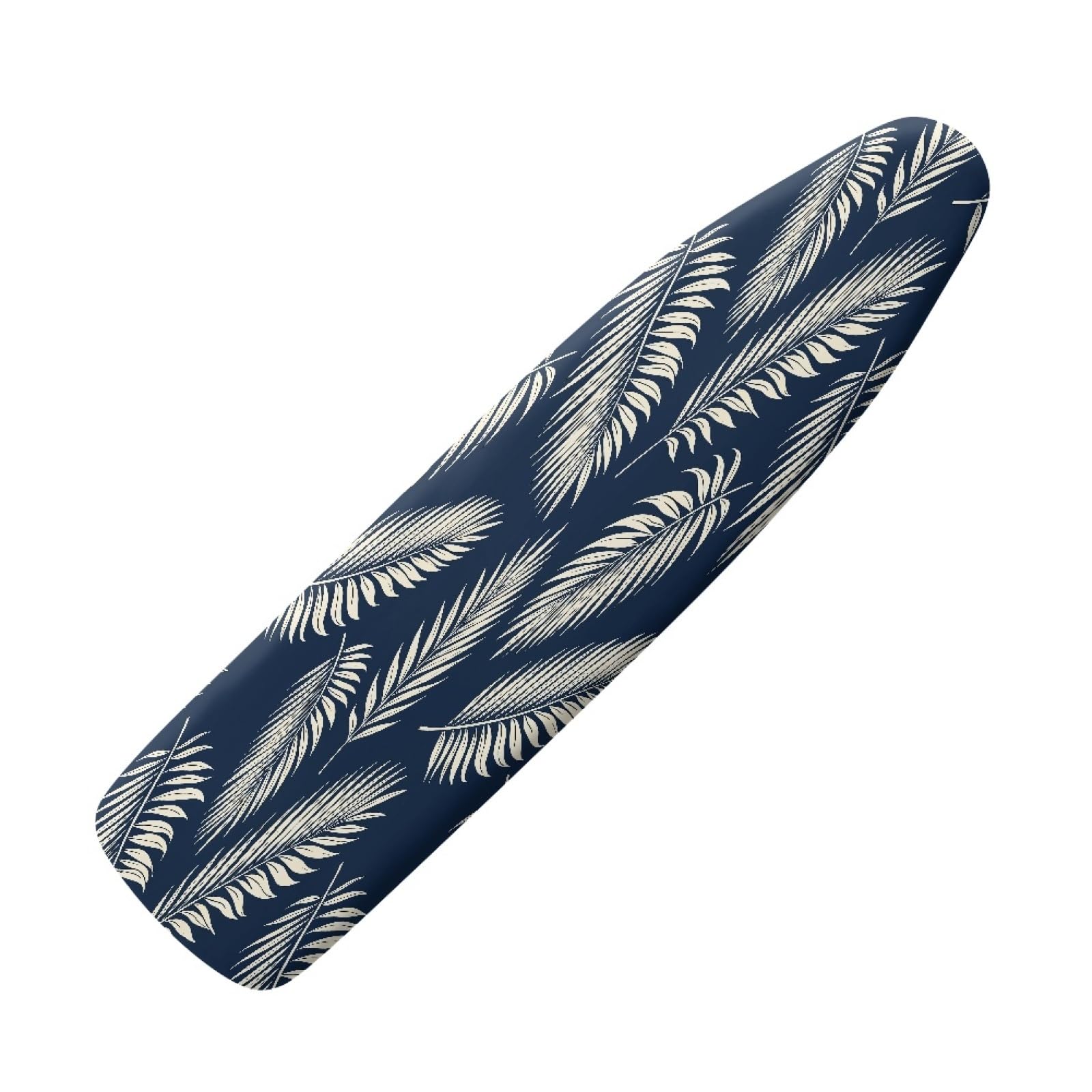 Ironing Board Covers 135 x 45 Deep Blue And White Leaves Bungee Elasticated with Padding, Resists Scorching and Easy Fit Mini & Portable Ironing Boards Cover