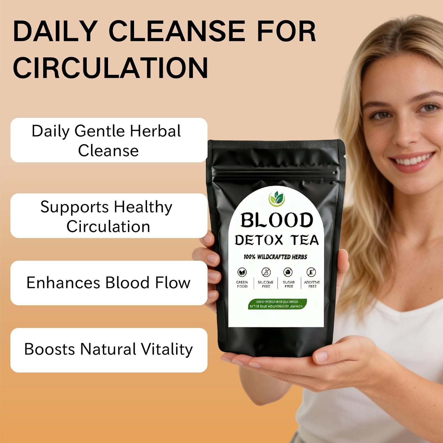 Jamaican Garden Blood Detox Tea, 100% Wildcrafted Herbs with Guaco, Burdock Root, Oregano, Cinnamon, Moringa, Hand Picked and Sun-Dried in the Blue Mountains of Jamalca, Gentle For Daily Use (2pcs)