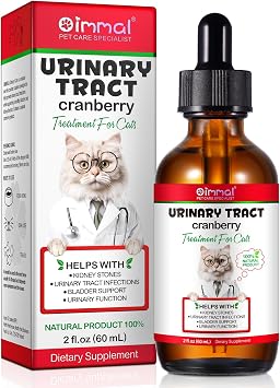 Urinary Tract for Cats, Natural Cat Urinary Tract Infection Treatment Drops - Supports Bladder, Kidney Stone, Dog UTI, Cranberry Kidney Bladder Support Supplement, Chicken Flavor - 60 ml / 2.02oz