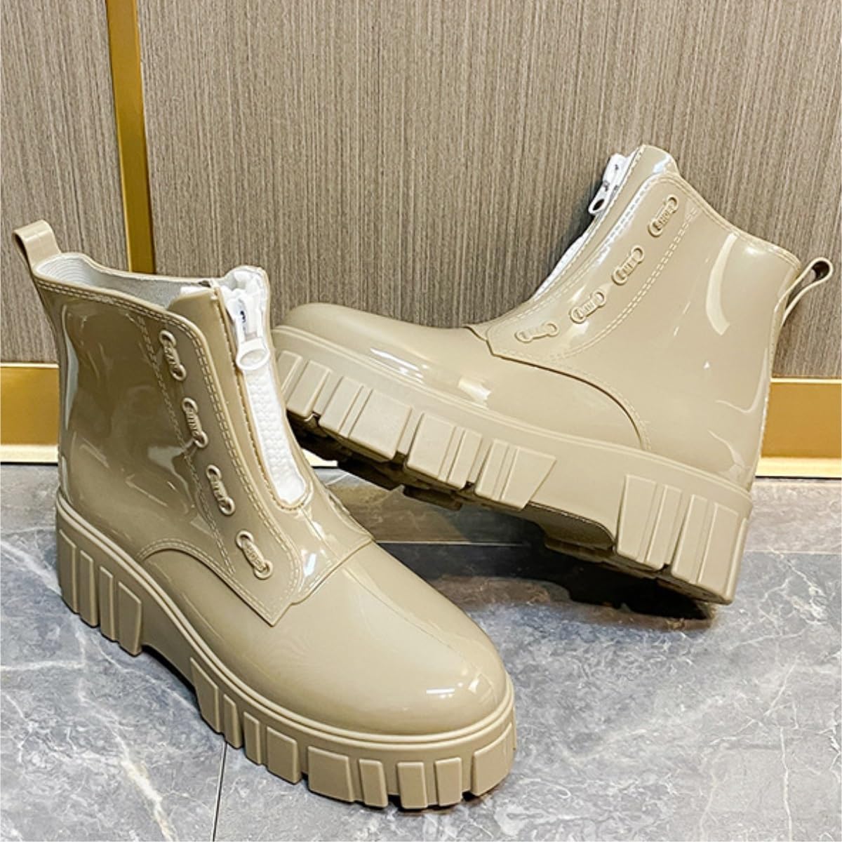 Botines De Agua Botas De Lluvia De Suela Gruesa For Mujer, Impermeables, De Tubo Medio, Antideslizantes, For Exteriores para Trabajo Jardinería(Pink,41)