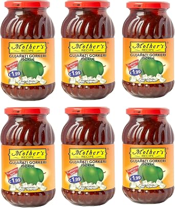 Mother's Recipe Gujarati Gorkeri Pickle - 575g Pack of 6 | Traditional Flavor | Versatile Condiment | Perfect Blend of Sweetness and Tanginess