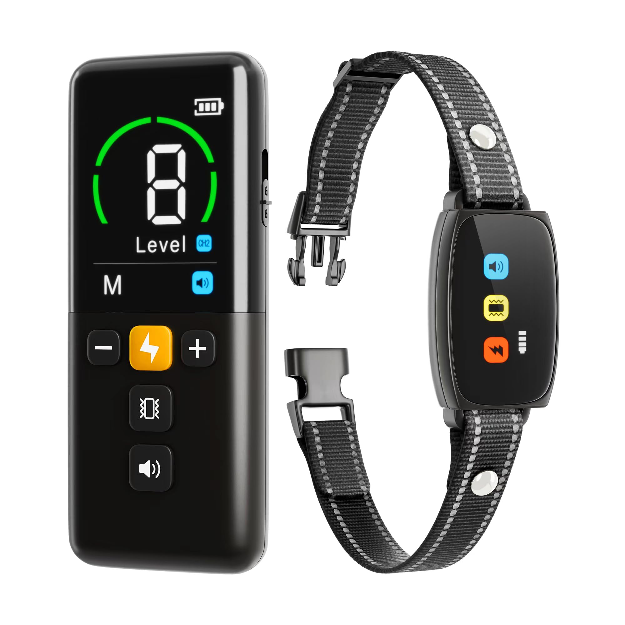 Dog Training Collar Shock Collars for Dogs with Remote 2600 Ft Remote Control Range 4 Modes Beep Vibration Shock Built-in Bright Led Light Rechargeable Waterproof (Full Dark, for 1 Dog)