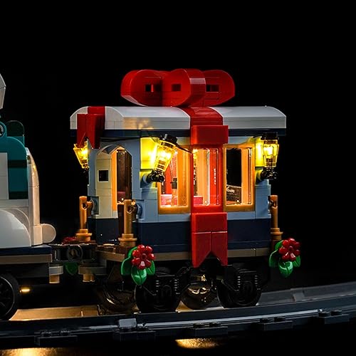 Miniatura 8 de Kit de luces LED mejorado compatible con Lego Icons Holiday Express Train Building Set, decoración de luces compatible con Lego 10361 (modelo no