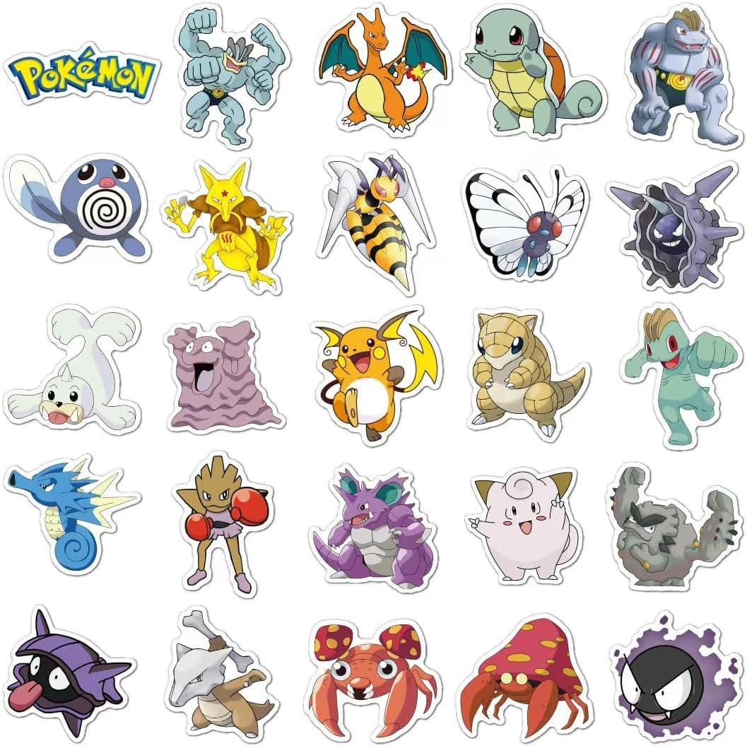 100 PCS Cute Pokemon Stickers for Gifts, Waterproof Sticker for Phone, Laptop, Water Bottles, Hydro Flask, Stickers for. image 2