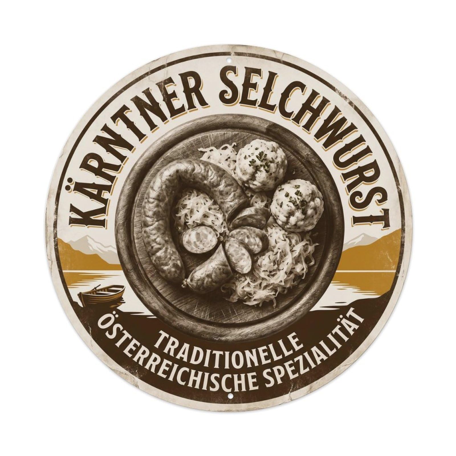 Austria Food Carinthia Travel Smoked Sausage Metal Tin Sign