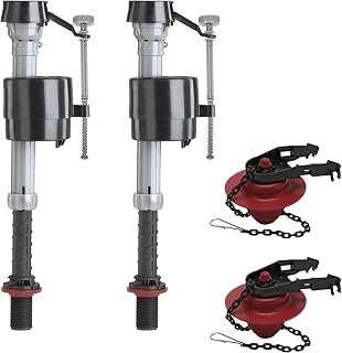 Fluidmaster K-400A-5004 Universal Toilet Fill Valve & 2-Inch Flapper Kit - Fix Running Toilets in Minutes