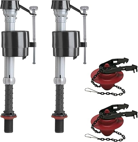 Fluidmaster K-400A-5004 Válvula universal de llenado de inodoro y kit de reparación de aleta de inodoro de 2 pulgadas