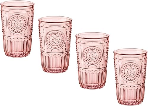 Miniatura 8 de Bormioli Rocco Juego Romántico de 4 Vasos Tumbler, 11.5 Oz. Cristal de Vidrio de Color, Verde Pastel, Hecho en Italia. verde