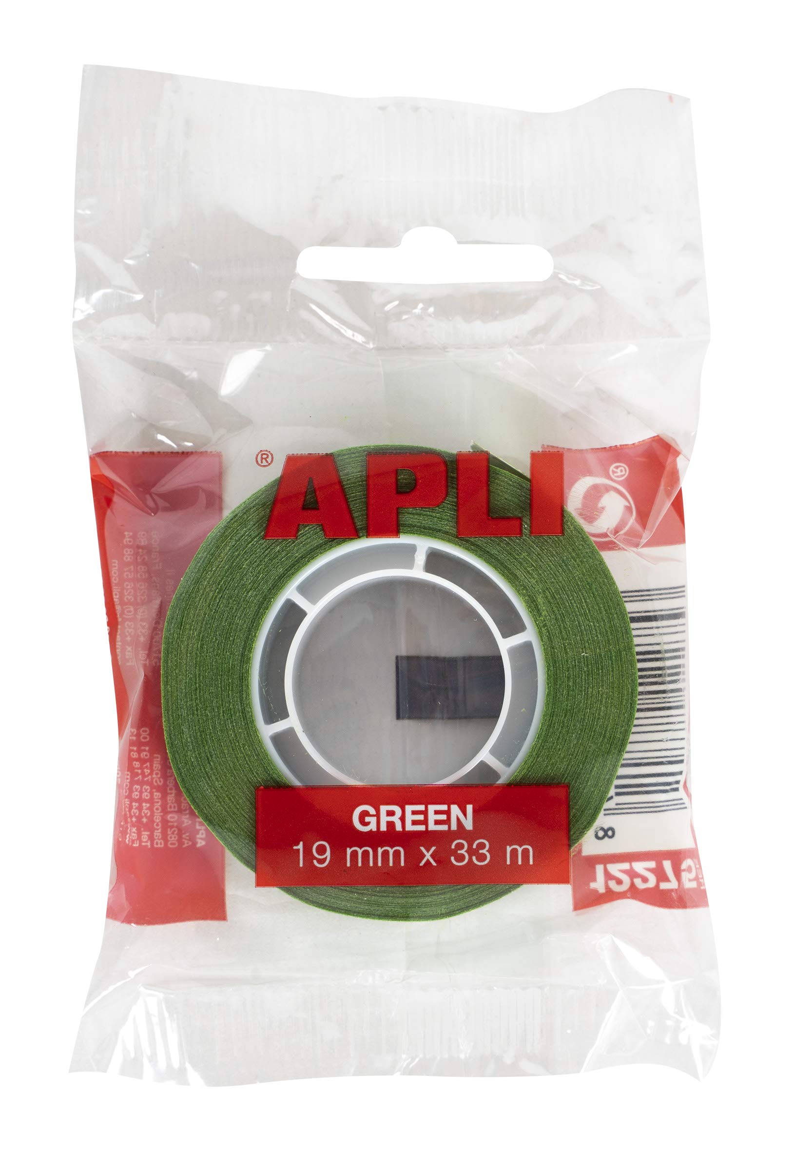APLI - Adhesive Tape Green Bag 19 mm x 33 m Green