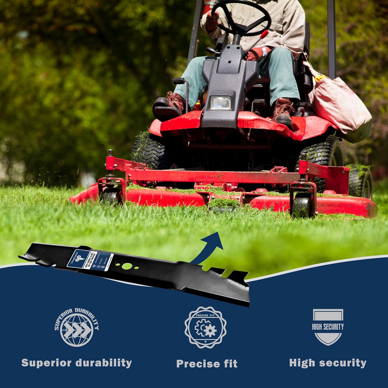 120-9500-03 Mulching Lawn Mower Blade for Toro 30 inch Deck, Fits for Toro TimeMaster 20120p 20199 21199 20200 20122p, Replaces for 116-6358-03, 120-9500, 120-9500-S, 116-6358, 2 Pack