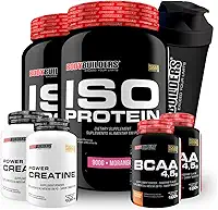 Kit 2x Iso Protein 900g + 2x BCAA 4.5 100g + 2x Power Creatina 100g + 2x Coqueteleira - Bodybuilders