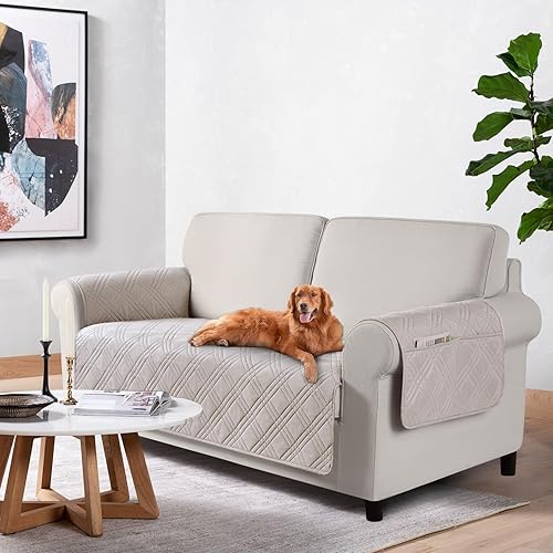 Miniatura 13 de TAOCOCO Fundas de sofá impermeables extragrandes para mascotas y perros con respaldo antideslizante, fundas para asientos de sofá con bolsillo para