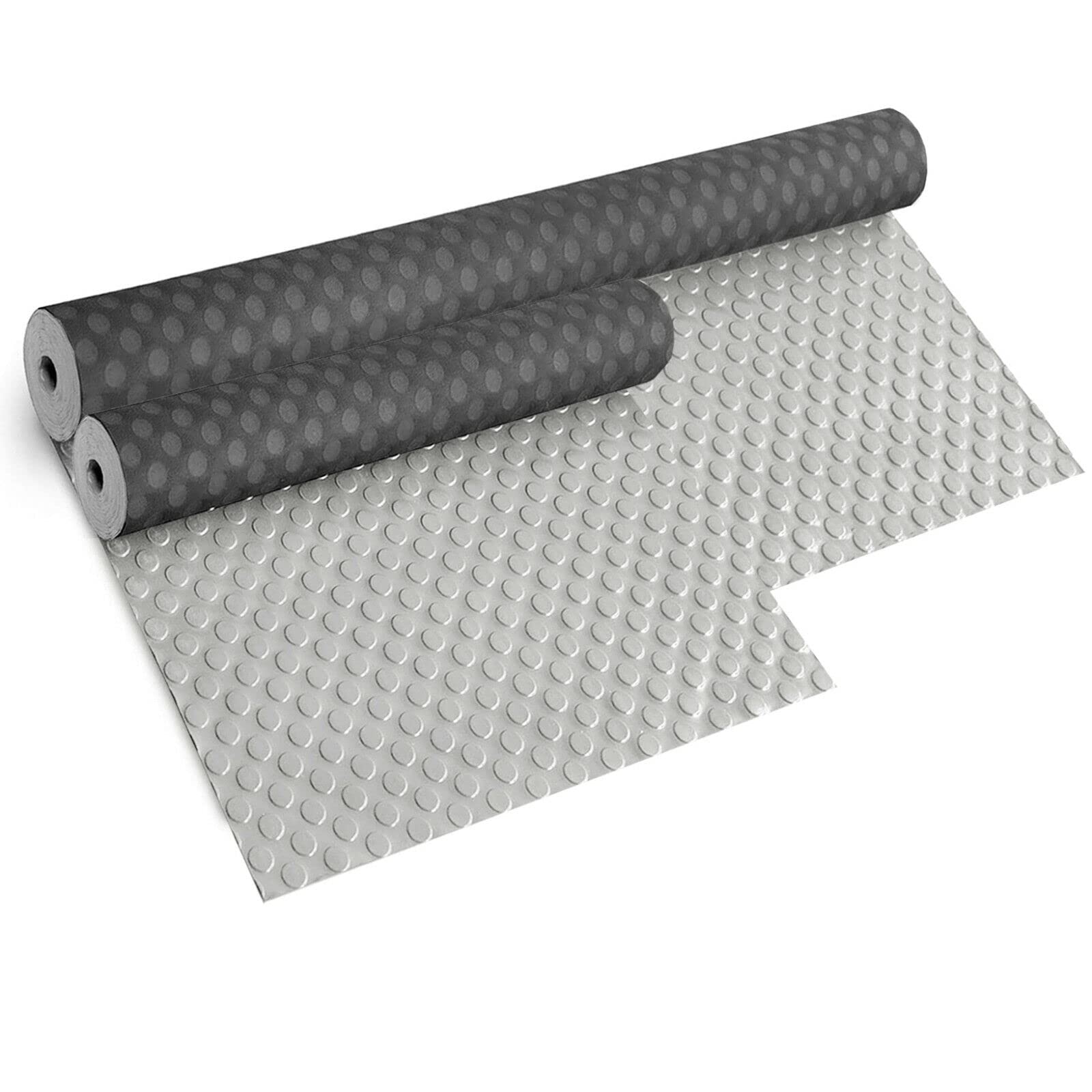 Pavimento Tappeto Gomma Pvc Bollato Rivestimento Antiscivolo Mod. ZERBINO_BOLLE_PVC 2X4 METRI GRIGIO