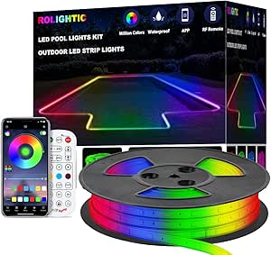 Amazon.com: ROLiGHTiC Led Pool Lights for Above Ground Pool, 32.8FT ...
