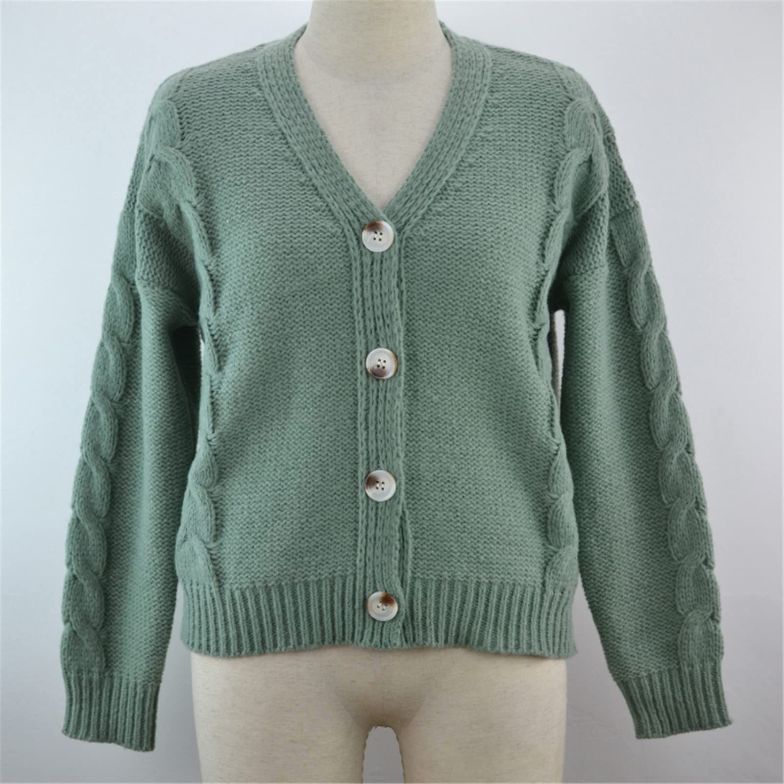 Mujeres Otoño Invierno Botón Suelto Suéter Abrigo Chaqueta Chaqueta Chaqueta De Punto De Gran Tamaño Suéteres De Manga Larga Jumper Outwear, Leopardo 332, XL