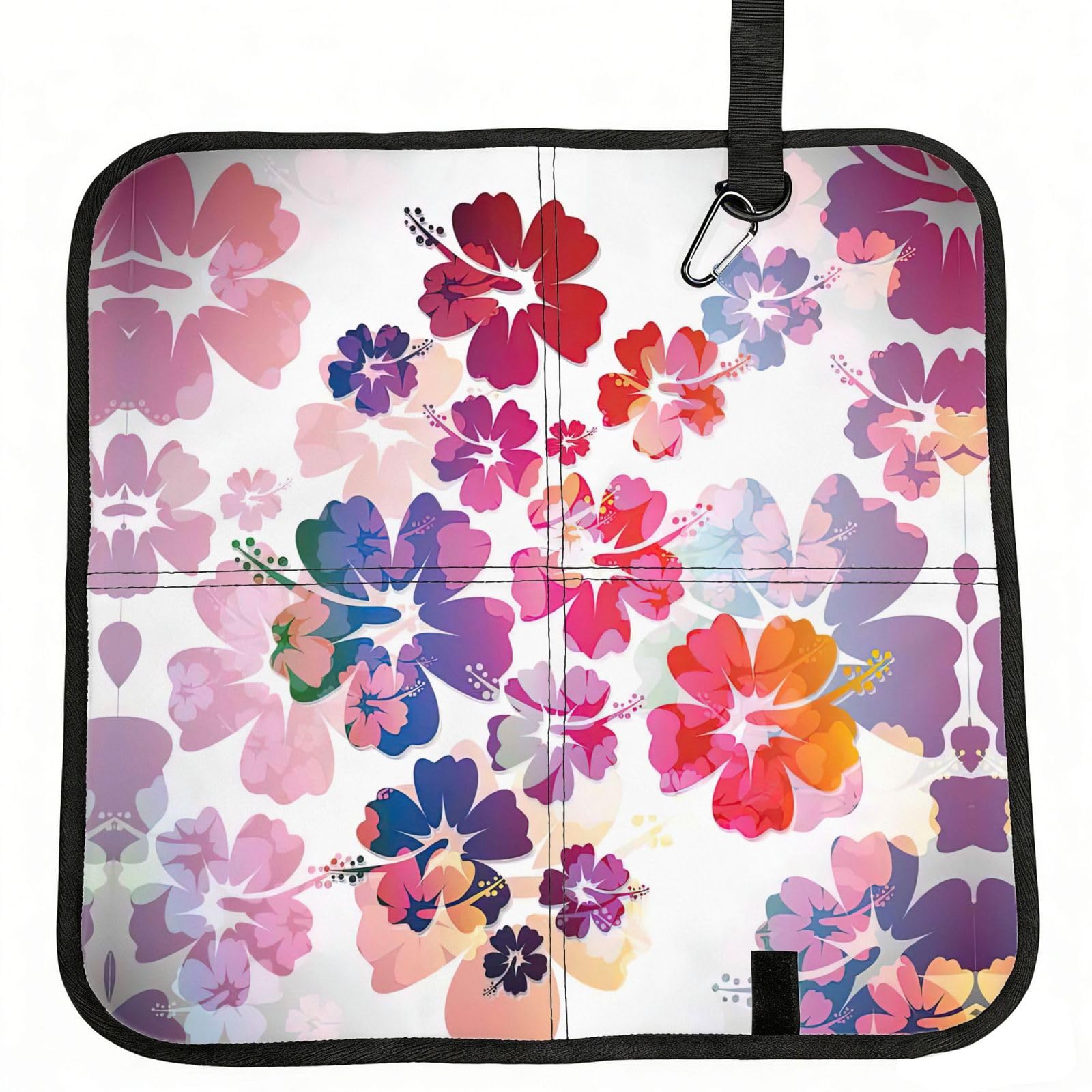 DIEzig Hawaiian flower print Printed Compact Foldable Sitting Pad Oxford Base, Portable Cushion for Fishing Sports Events