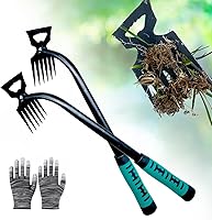 utosday 2Pcs Weed Puller Tool - 6-Teeth Manganese Steel Hand Weeder, 2025 Uprooting Artifact for Gardens, Lawns & Yards