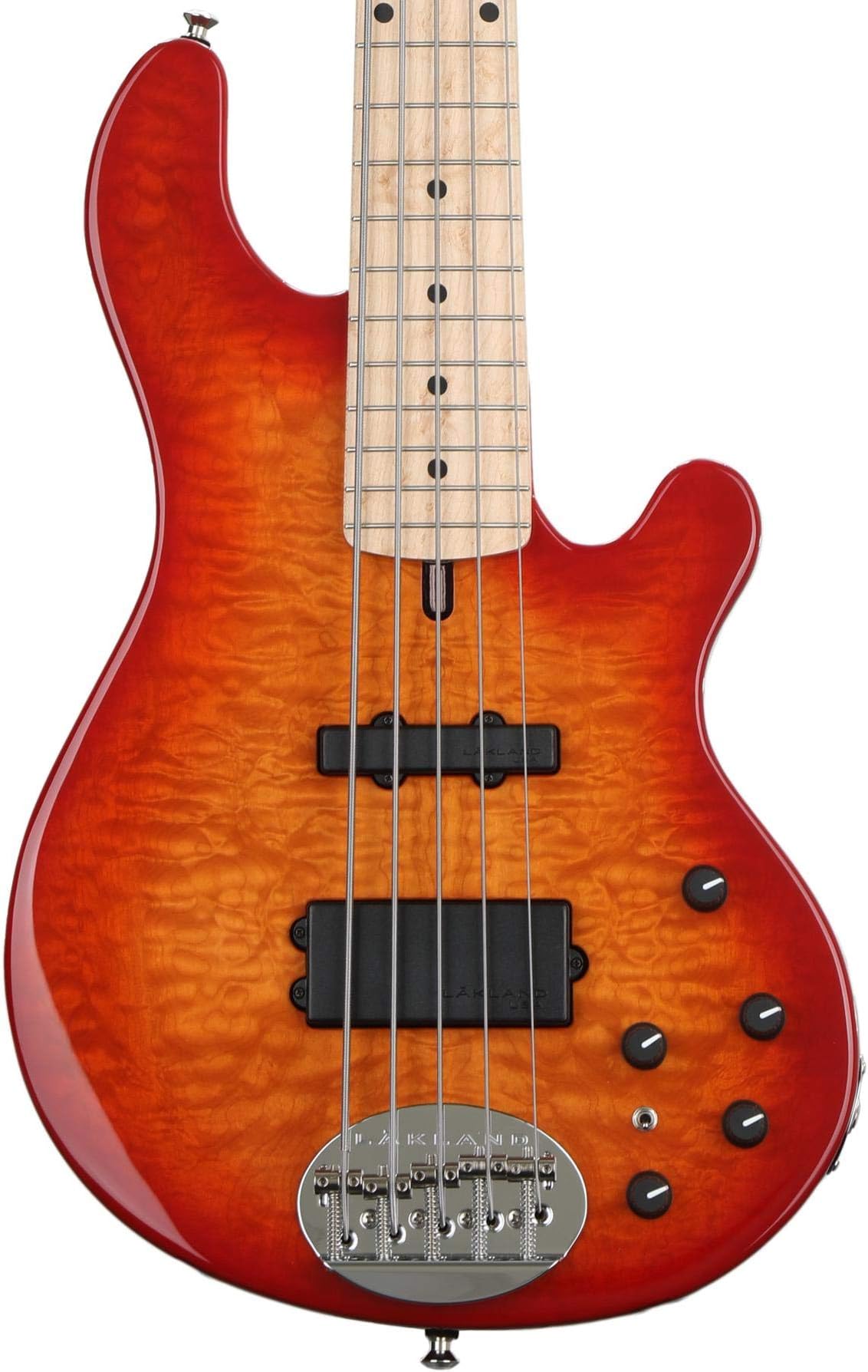 Lakland USA 55-94 Deluxe Quilted Maple - Cherry Sunburst with Maple Fingerboard