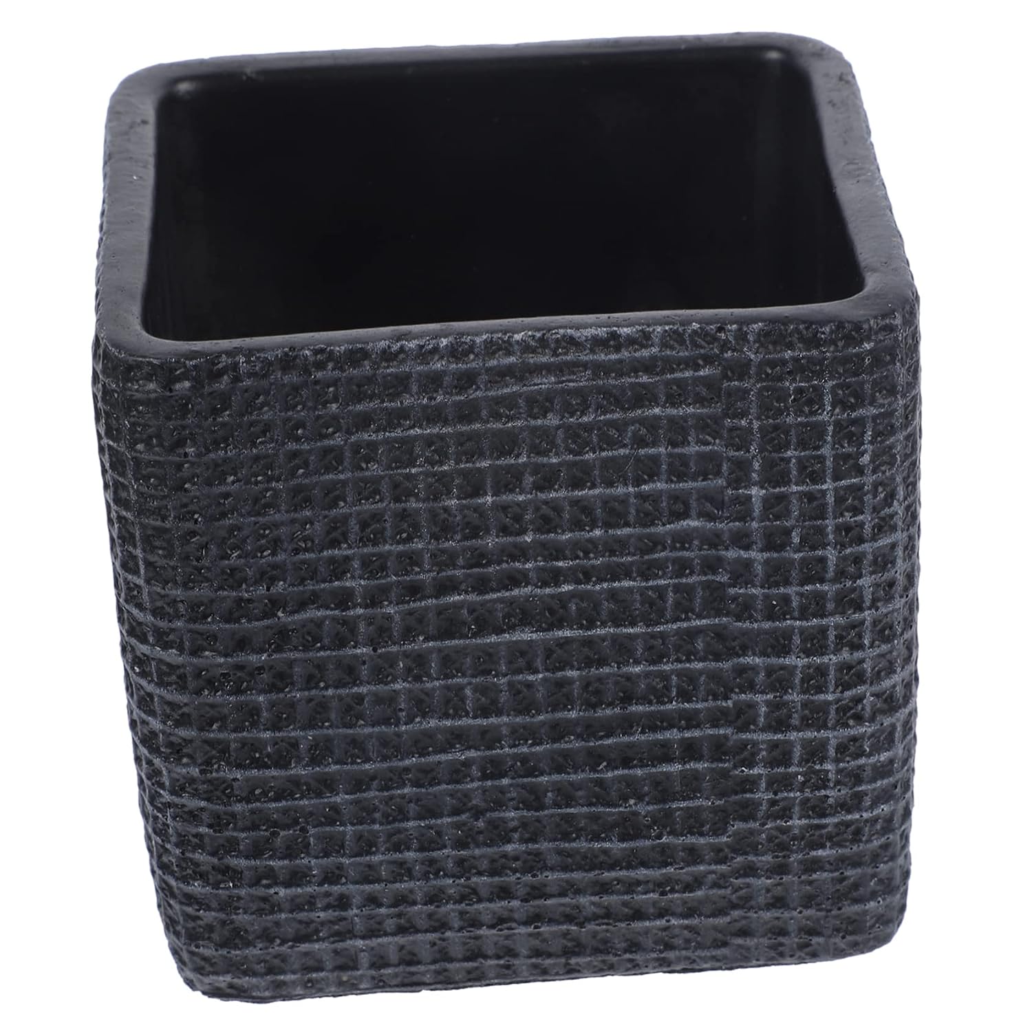 Gogogmee Glass Wall Planter, Modern Plant Pot for Succulents, Cement Flower Container with Drainage, Indoor