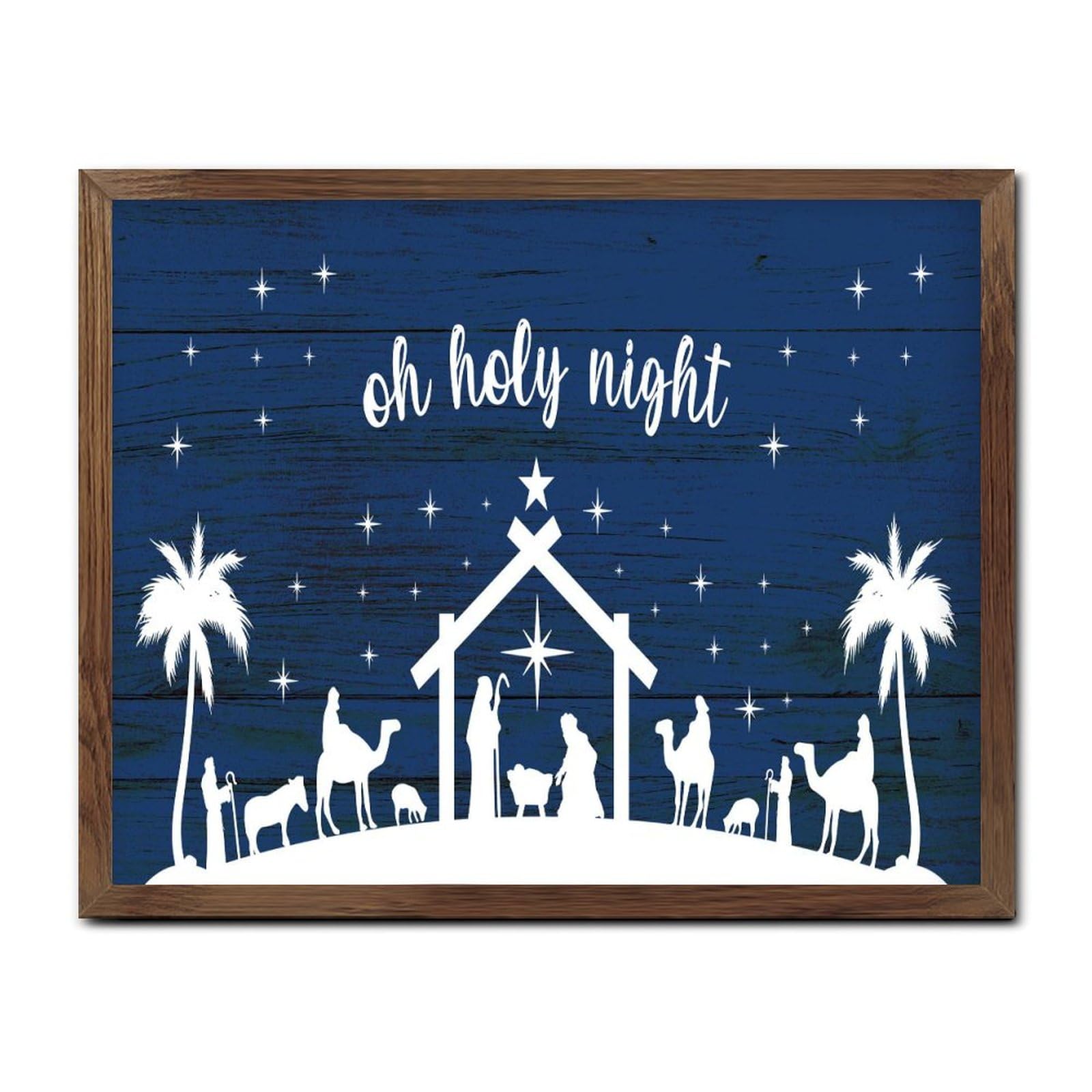 Panneau Merry Christmas en bois de ferme 40x50 cm pour décoration de Noël