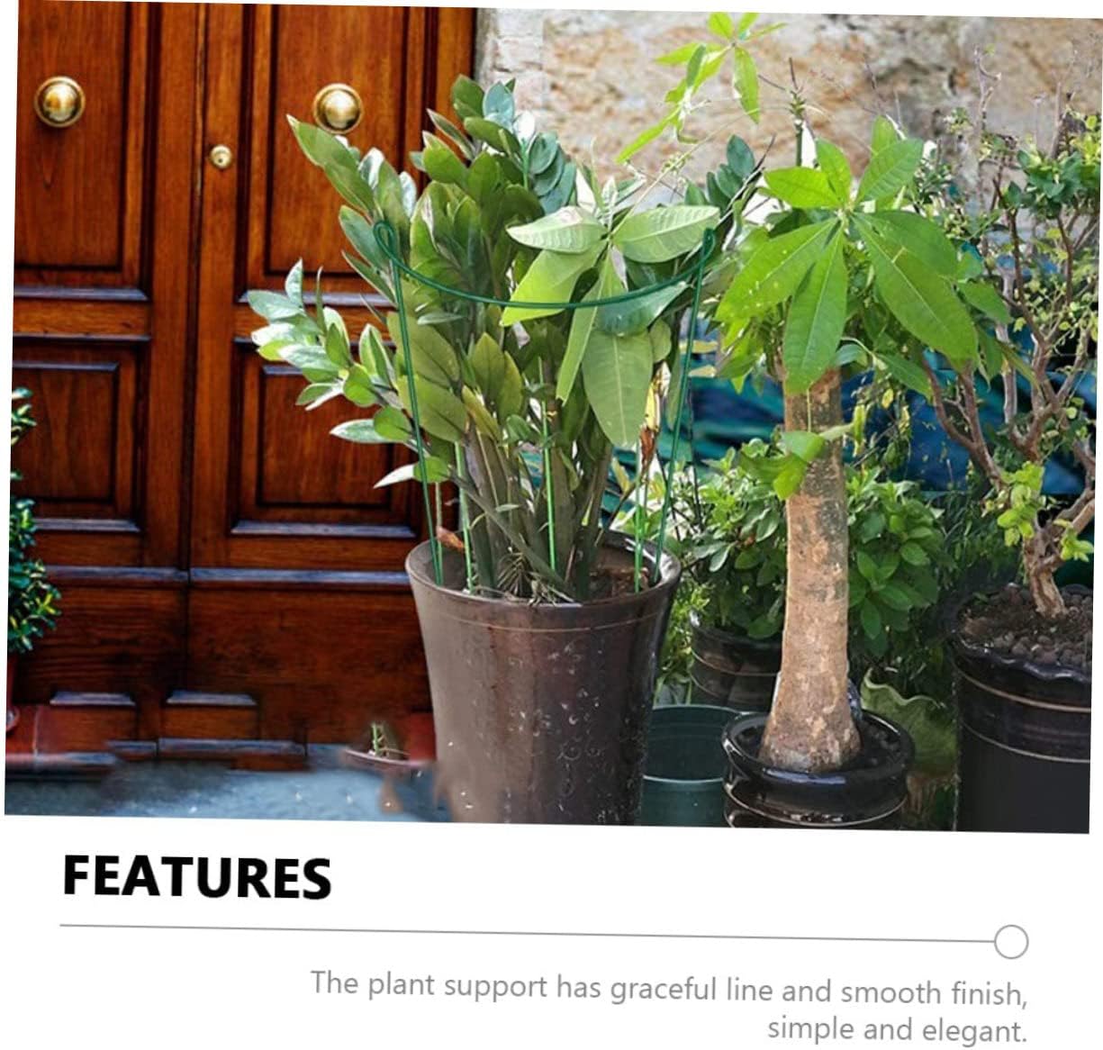 HEMOTON 6Pcs Half Round Design Plant Supports Iron Plant Support Frames for Climbing Plants for and Garden Use Elegant and Easy to Install