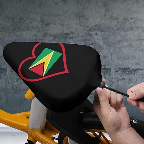 Miniatura 7 de I Love Guyana - Funda para asiento de bicicleta, diseño de corazón rojo, impermeable, protector para sillín para ciclismo al aire libre