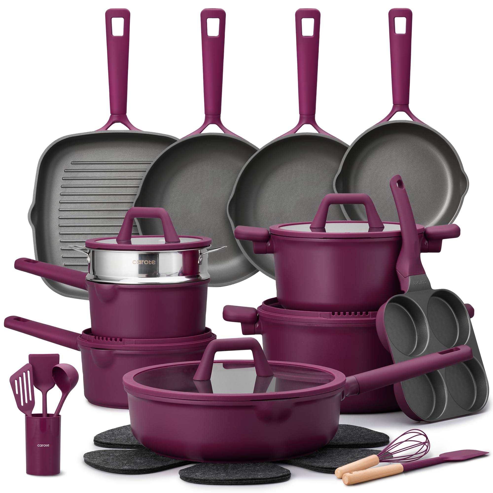 Photo 1 of ***STOCK PHOTO FOR REFERENCE ONLY***CAROTE 31pcs Pots and Pans Set, Nonstick Cookware Set