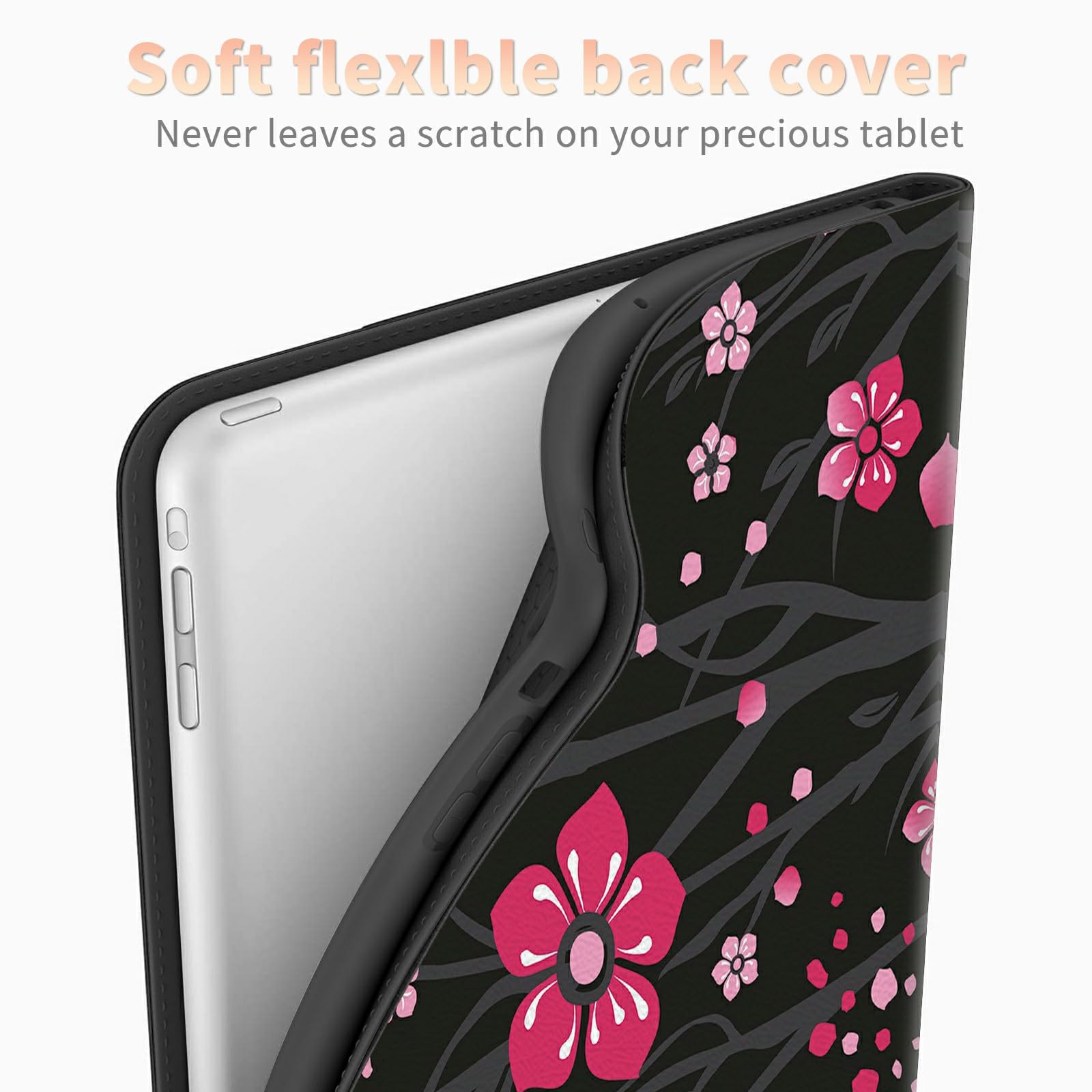 Amazon.co.jp: iPad Air 11インチ 2024 M2用ピンク桜ケース、耐衝撃PU