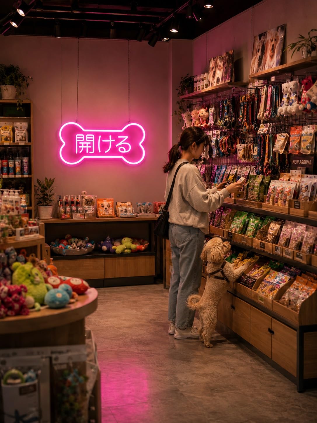 Decoración Lámparas Letrero De Neón Japonés Abierto Con Forma De Hueso De Perro, Luz LED Para Tienda De Mascotas, Salón De Aseo, Hogar Fiesta, Decoración 45cmx21.5cm